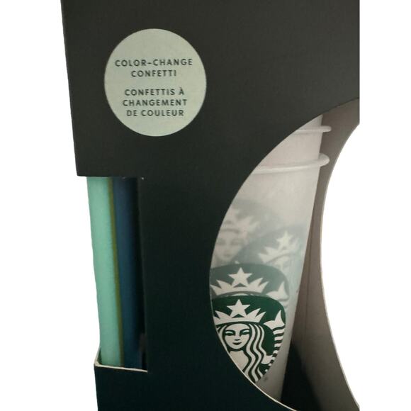 Brand New Starbucks Summer 2021 Color Changing Confetti Reusable Cold Cups - Picture 3 of 3